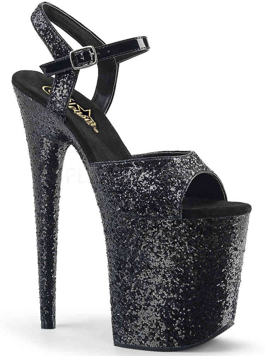 EU 35 = US 5 | FLAMINGO-810LG | 8 Heel, 4 PF Glitter Ankle Strap Sandal